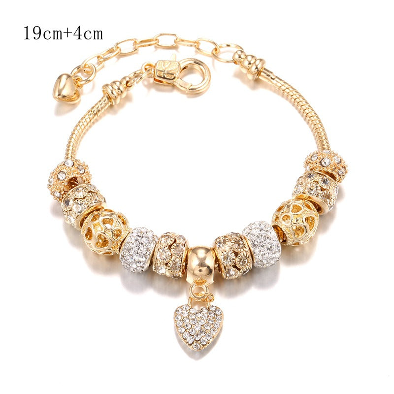 DIY Golden Color Sweetheart Bracelets for Women-Bracelets-19+4cm-Free Shipping Leatheretro
