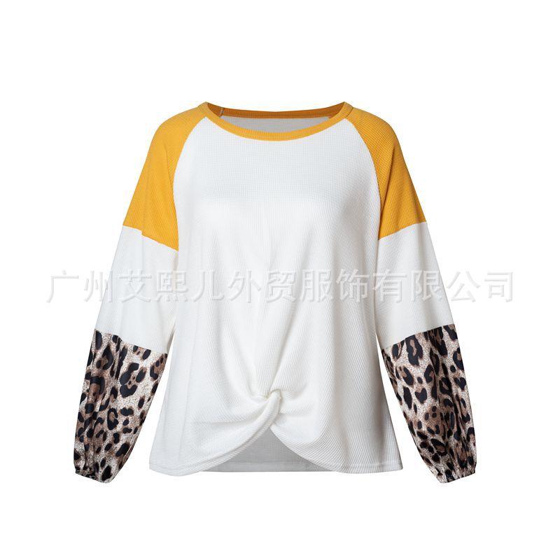 Casual Women Leopard Knitting Long Sleeves T Shirts-Women Sweaters-Black-S-Free Shipping Leatheretro