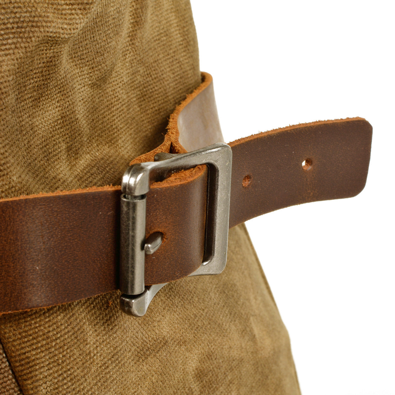 Leisure Men;s Leather Canvas Hiking Backpack C9721-Leather Canvas Backpack-Black-Free Shipping Leatheretro