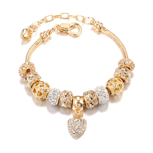 DIY Golden Color Sweetheart Bracelets for Women-Bracelets-18+4cm-Free Shipping Leatheretro
