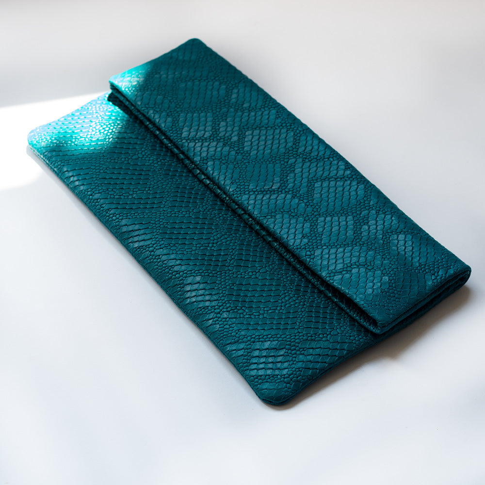 Casual Sheepskin Leather Envelope Clutch Bag for Women C913-Handbag & Wallet Accessories-Yellow-Free Shipping Leatheretro