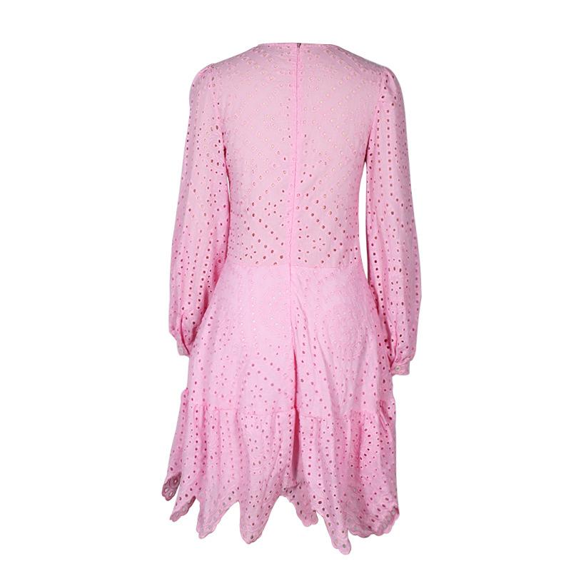 Women Hollow Out Short Dresses-Sexy Dresses-Pink-S-Free Shipping Leatheretro