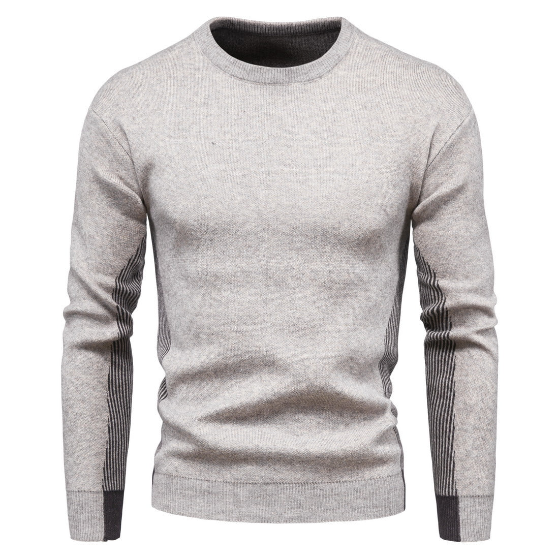 Fashion Knitted Sweaters for Men-Shirts & Tops-Light Gray-M-Free Shipping Leatheretro