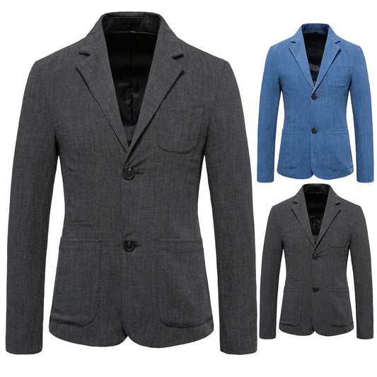 Fashion Plus Sizes Blazers for Men-Shirts & Tops-Blue-M-Free Shipping Leatheretro