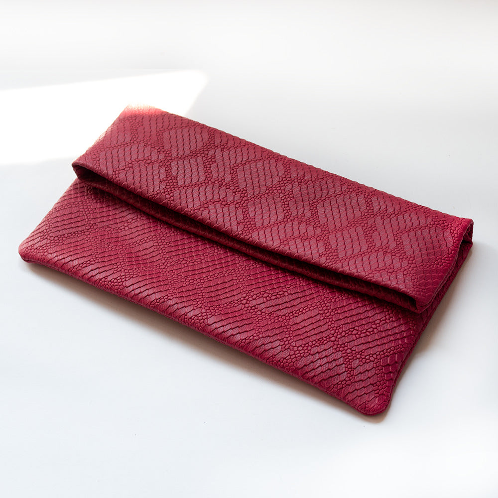 Casual Sheepskin Leather Envelope Clutch Bag for Women C913-Handbag & Wallet Accessories-Yellow-Free Shipping Leatheretro