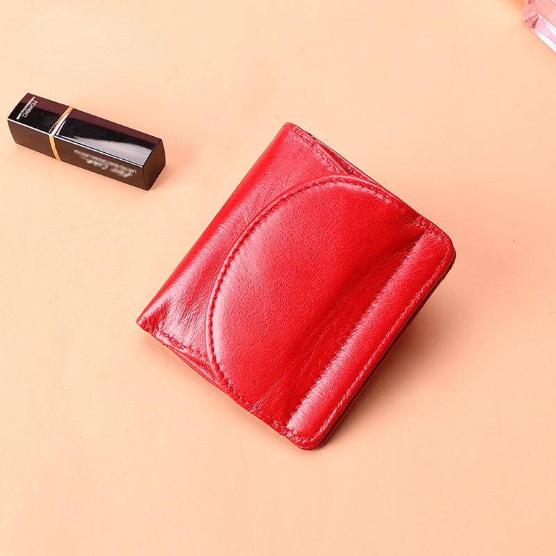 Women Vintage RFID Fodable Small Leather Purses K061-Leather Wallets-Black-Free Shipping Leatheretro