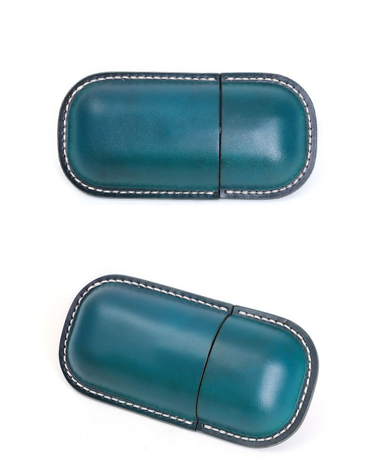 Vintage Handmade Leather Glass Cases J103-Leather Cases-Red Brwon-Free Shipping Leatheretro