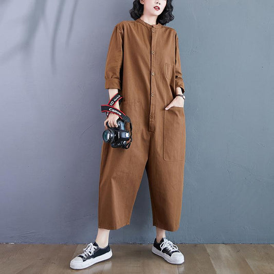 Women Long Sleeves Loose Jumpsuits-One Piece Suits-The same as picture-One Size-Free Shipping Leatheretro