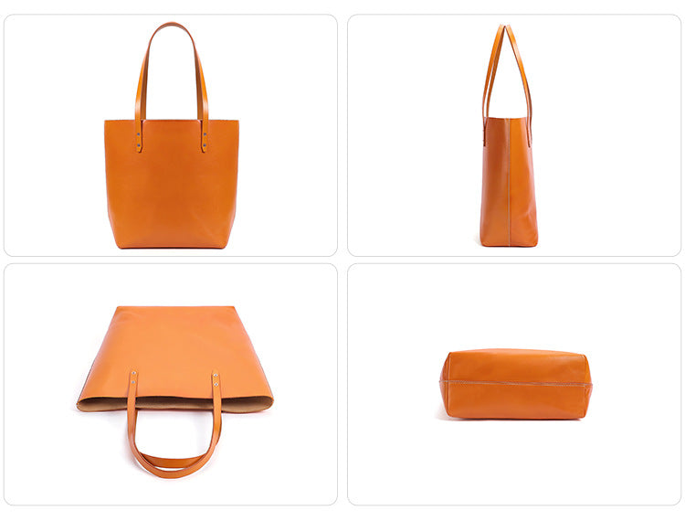 Women Luxury Large Storage Leather Tote Handbags W8754-Leather Women Bags-Brown-Free Shipping Leatheretro