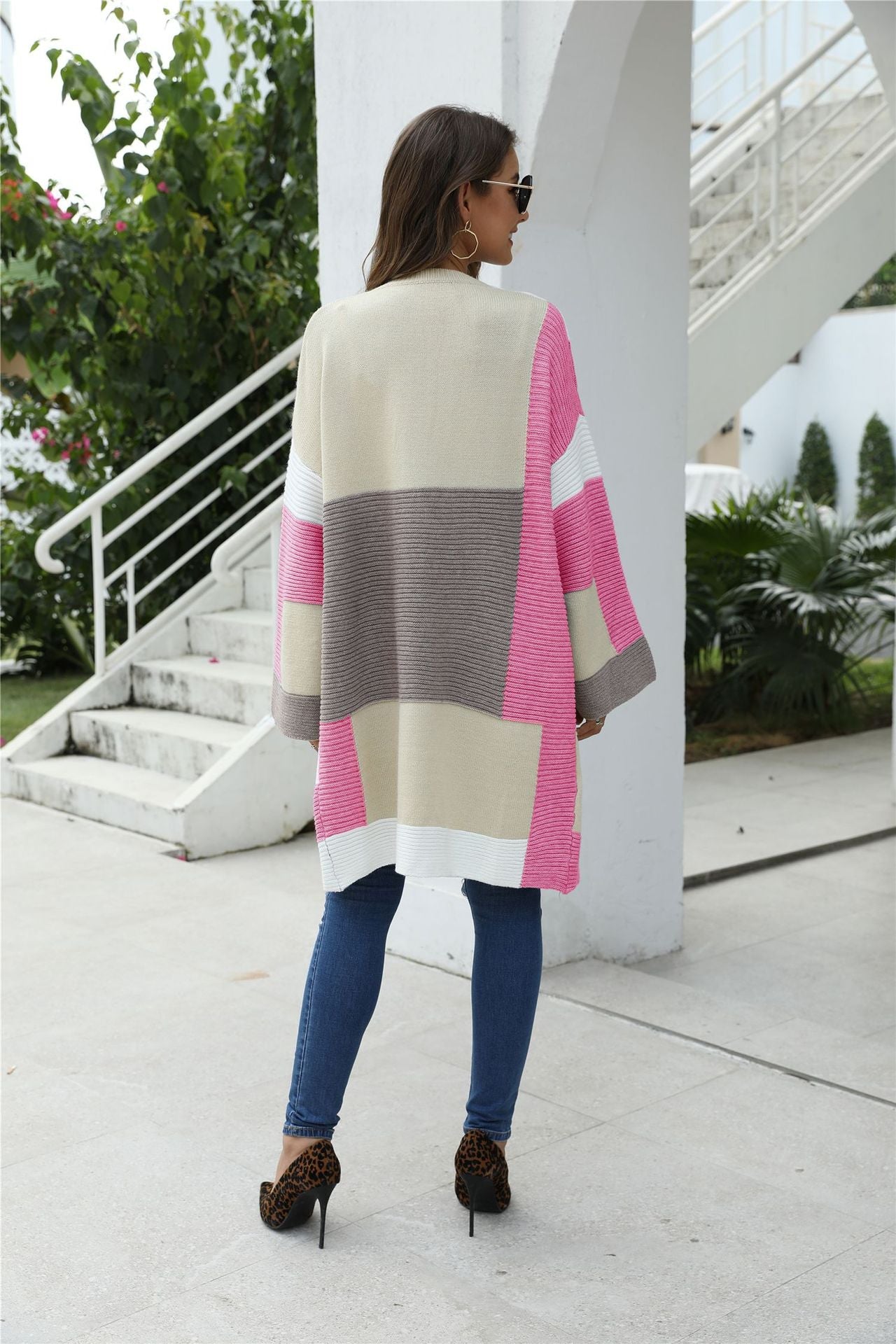 Women Colorful Knitted Cardigan Outerwear-Shirts & Tops-Khaki-S-Free Shipping Leatheretro