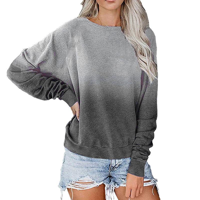 Casual Long Sleeves Pullover Gradient Hoodies-Sweater&Hoodies-Gray-S-Free Shipping Leatheretro