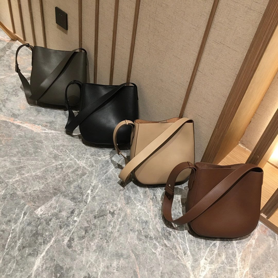 Women Leather Buckle Tote Handbag W9753-Leather Women Bags-Khaki-Free Shipping Leatheretro