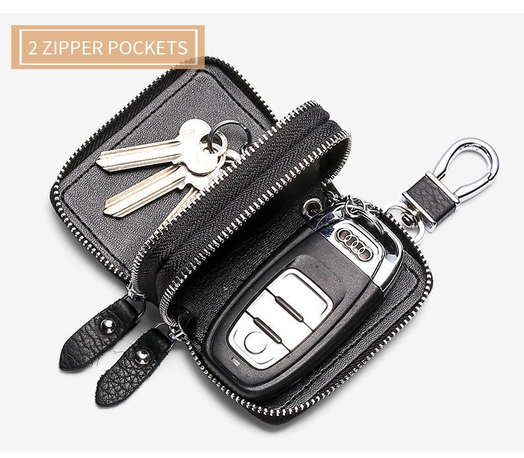 Multi Functional Leather Double Car Keys K5210-Leather Cases for Key-Wine Red-Free Shipping Leatheretro