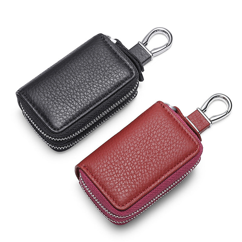 Multi Functional Leather Double Car Keys K5210-Leather Cases for Key-Wine Red-Free Shipping Leatheretro