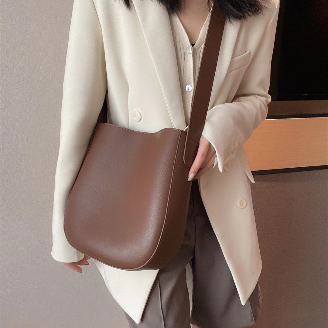 Women Leather Buckle Tote Handbag W9753-Leather Women Bags-Khaki-Free Shipping Leatheretro