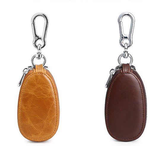 Vintage Leather Double Zipper Key Case 9006-Leatehr Key Cases-Coffee-Free Shipping Leatheretro