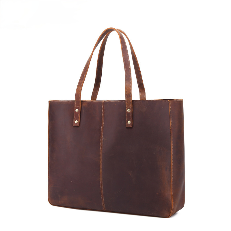 Women Leather Sholder Large Capacity Handbags W8050-Leather Women Bags-Brown-Free Shipping Leatheretro