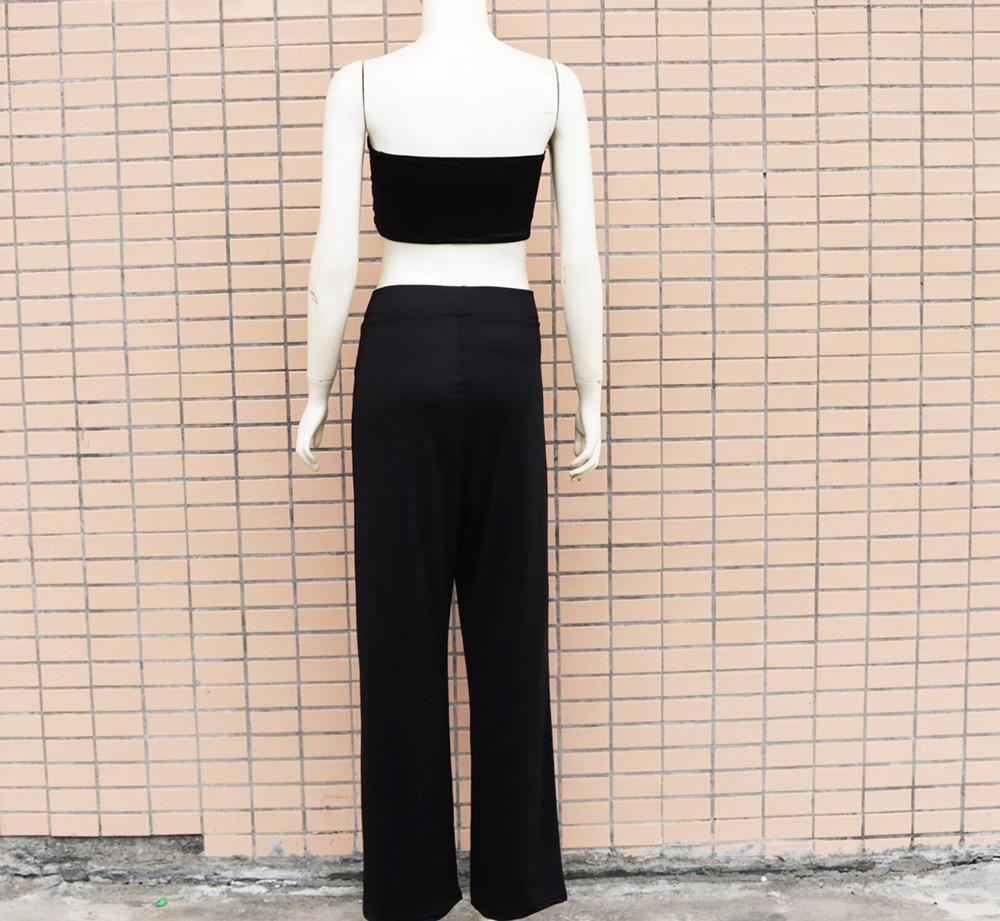 Sexy Women Strapless Tops+loose Pants Suits-Two Pieces Suits-White-S-Free Shipping Leatheretro