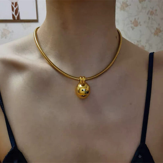 Designed Stainless Steel Short Necklace-Necklaces-Golden-Free Shipping Leatheretro