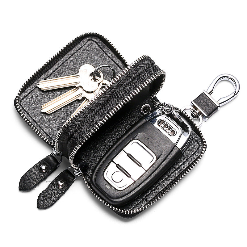 Multi Functional Leather Double Car Keys K5210-Leather Cases for Key-Wine Red-Free Shipping Leatheretro