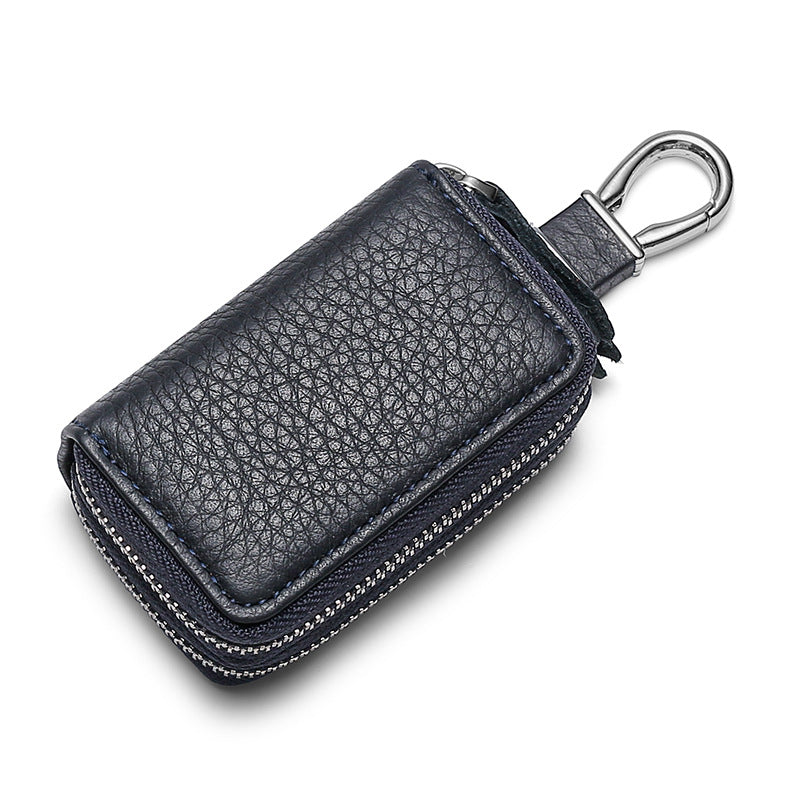 Multi Functional Leather Double Car Keys K5210-Leather Cases for Key-Dark Blue-Free Shipping Leatheretro