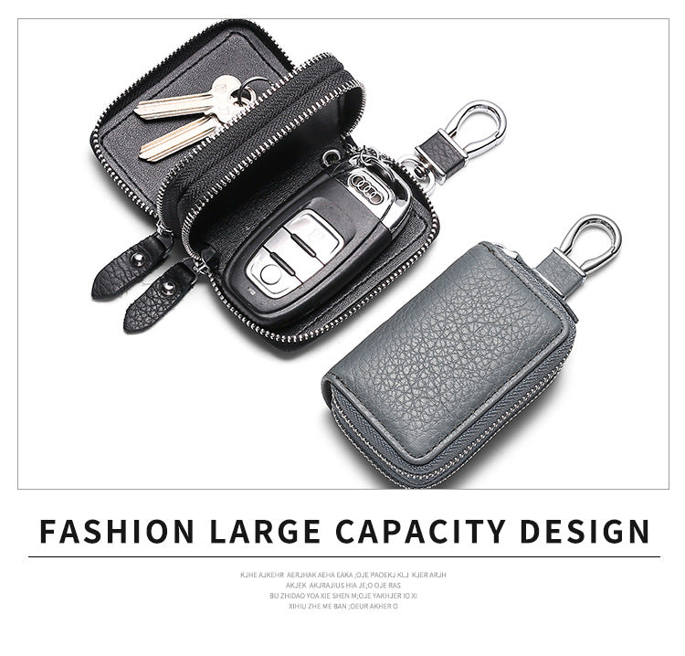 Multi Functional Leather Double Car Keys K5210-Leather Cases for Key-Wine Red-Free Shipping Leatheretro