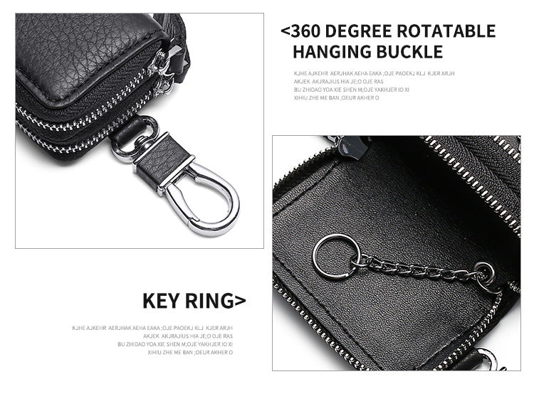 Multi Functional Leather Double Car Keys K5210-Leather Cases for Key-Wine Red-Free Shipping Leatheretro