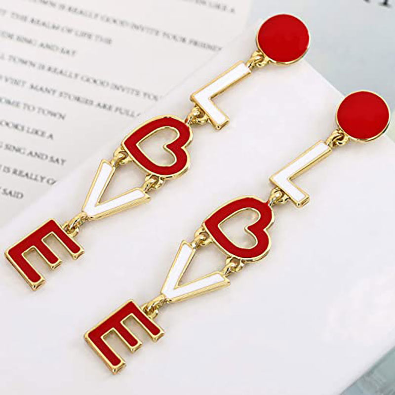 Lovely Love Design Women Earrings for Valentine's Day-Earrings-style—A-Free Shipping Leatheretro