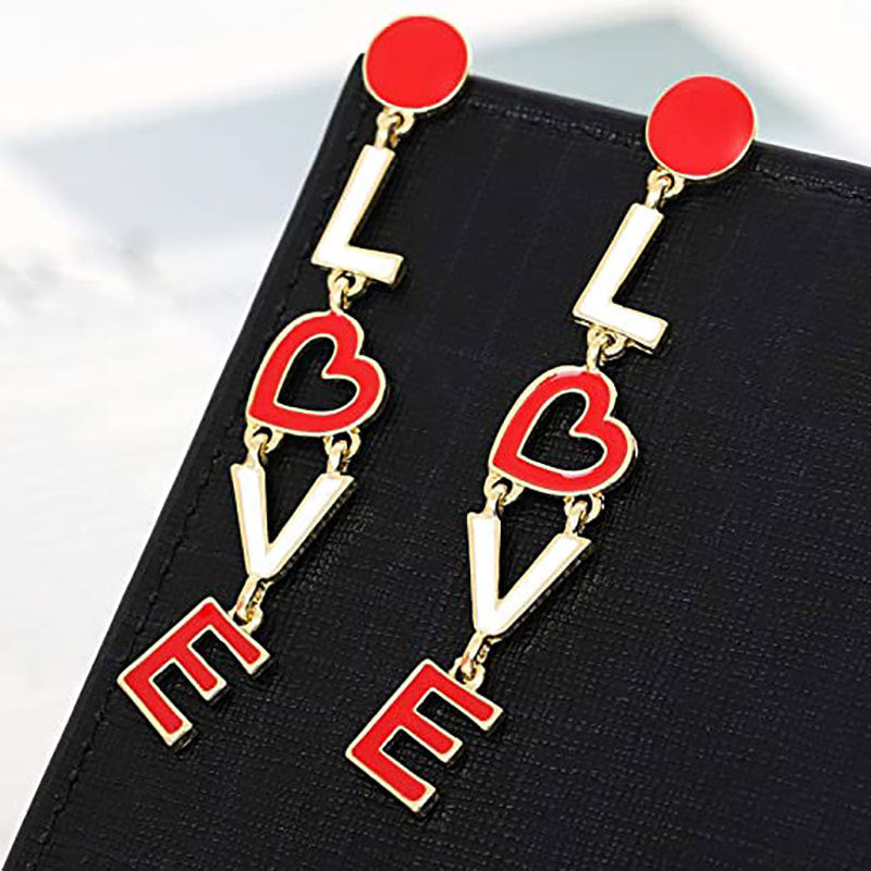 Lovely Love Design Women Earrings for Valentine's Day-Earrings-style—A-Free Shipping Leatheretro