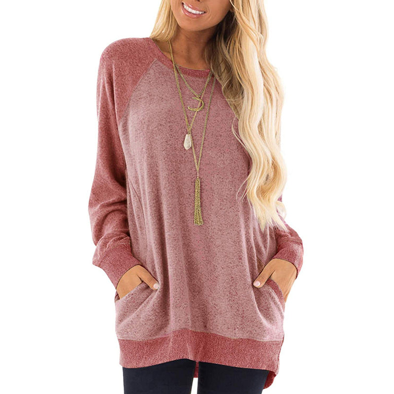 Casual Long Sleeves Pullover Shirts for Women-Shirts & Tops-Red-S-Free Shipping Leatheretro