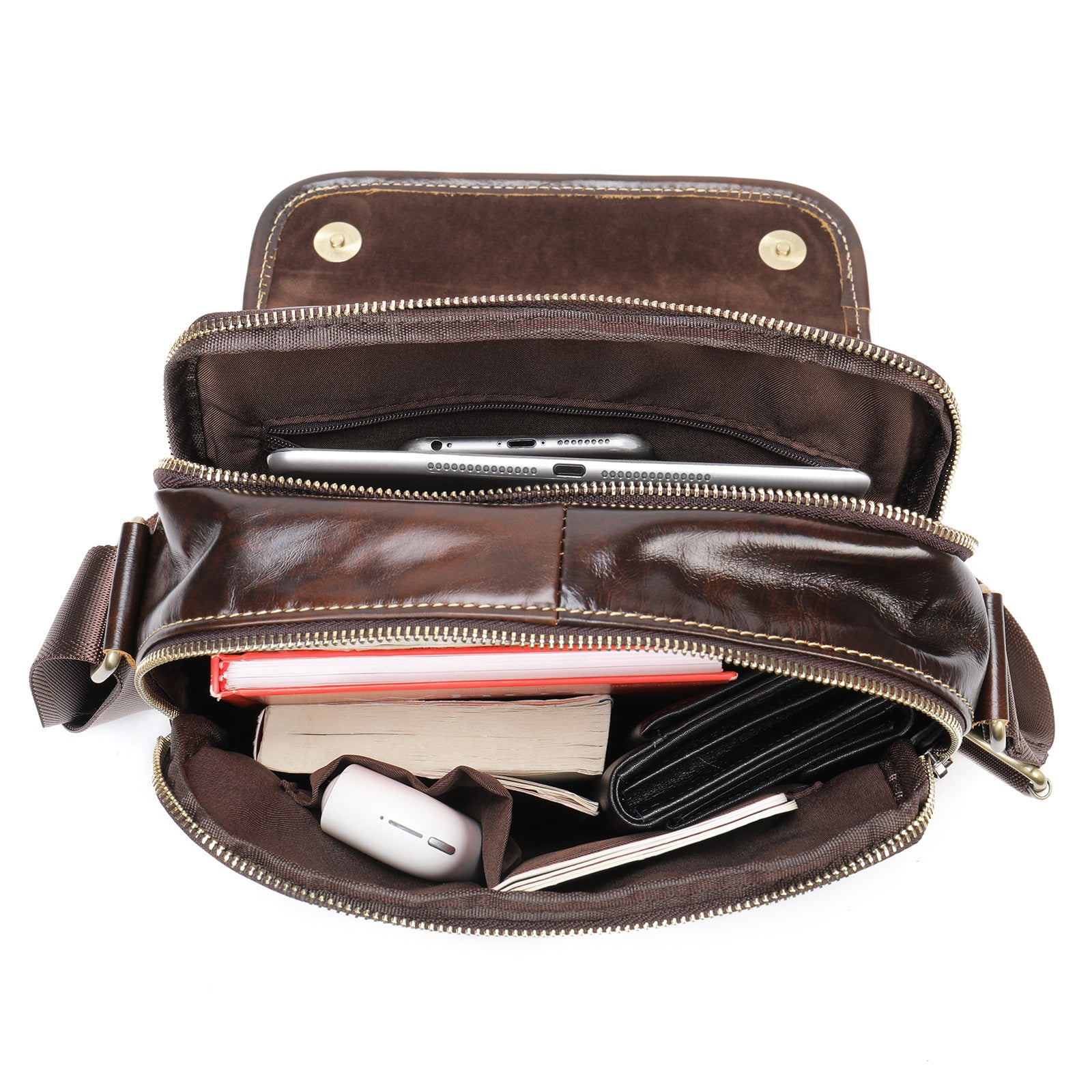 Vintage Leather Shoulder Bags for Men 1121-Handbags, Wallets & Cases-Coffee-Free Shipping Leatheretro