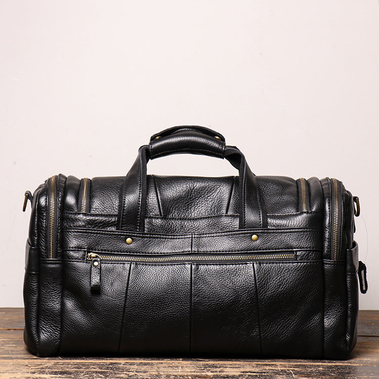 New Men Leather Traveling Shoudler Bags L0571-Leather Duffle Bags-Black-Free Shipping Leatheretro