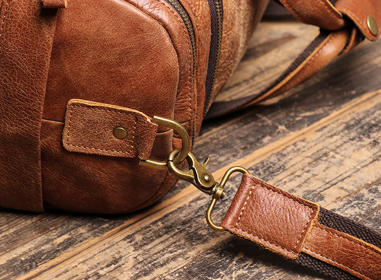 New Men Leather Traveling Shoudler Bags L0571-Leather Duffle Bags-Black-Free Shipping Leatheretro