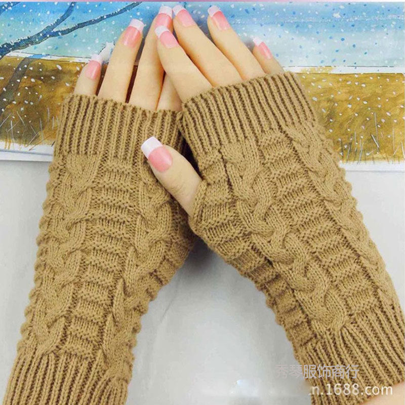 2 Pairs/Set Winter Knitted Gloves Keep Warm for Women-Gloves & Mittens-Black-One Size-Free Shipping Leatheretro