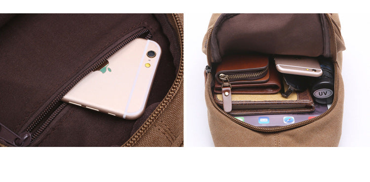 Casual Daily Canvas Backpack for Women and Men 8852-Backpacks-Black-Free Shipping Leatheretro