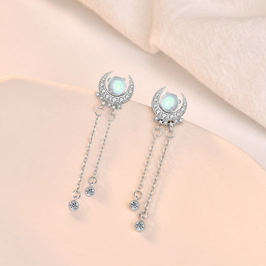 Fashion Moon&star Design Sliver Earring-Earrings-The same as picture-Free Shipping Leatheretro