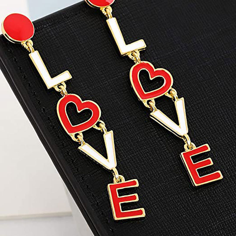 Lovely Love Design Women Earrings for Valentine's Day-Earrings-style—A-Free Shipping Leatheretro