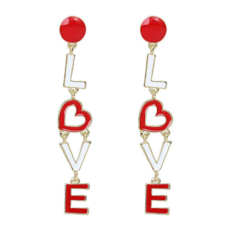 Lovely Love Design Women Earrings for Valentine's Day-Earrings-style—A-Free Shipping Leatheretro