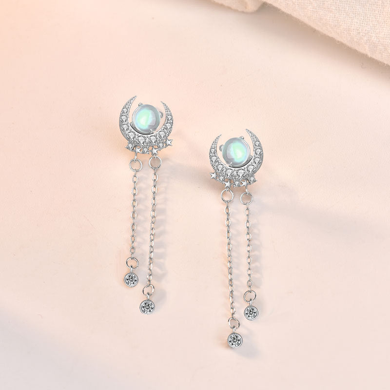 Fashion Moon&star Design Sliver Earring-Earrings-The same as picture-Free Shipping Leatheretro