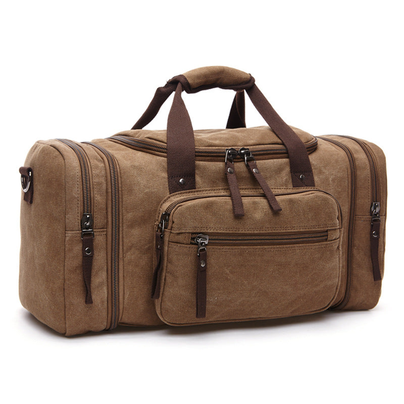 Casual Canvas Large Capacity Weekend Duffle Bags 8842-Duffel Bags-Coffee-Free Shipping Leatheretro