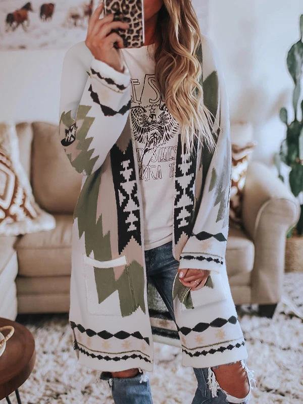 Women Long Sleeves Cardigan Overcoat-Outerwear-White-S-Free Shipping Leatheretro