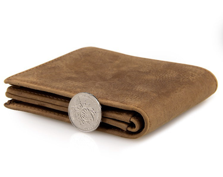 Vintage Crazy Horse Leather Men's Wallet 8056-Leather Wallet-Dark Brown-Free Shipping Leatheretro