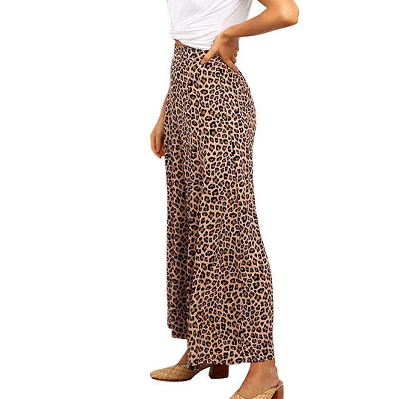High Waist Leopard Print Loose Long Pants-Women Bottoms-The same as picture-S-Free Shipping Leatheretro