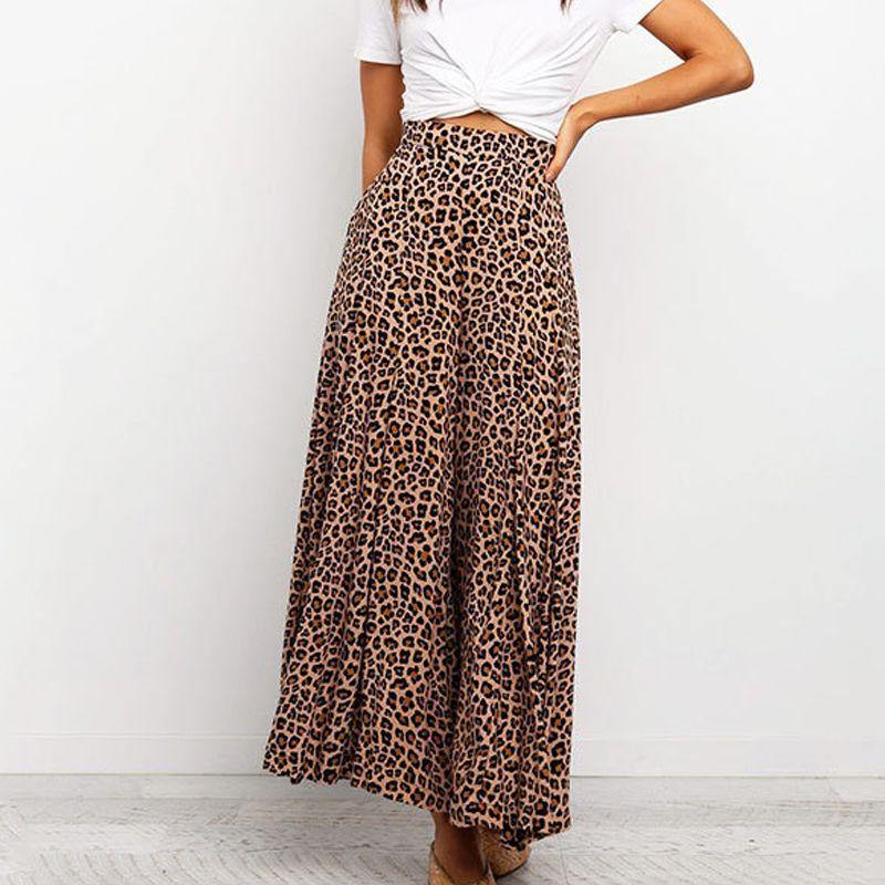 High Waist Leopard Print Loose Long Pants-Women Bottoms-The same as picture-S-Free Shipping Leatheretro