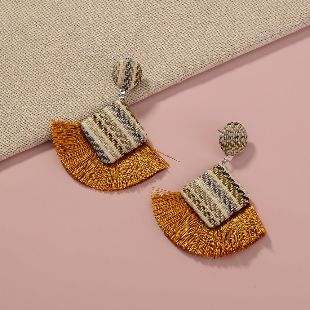 Bohemian Tassels Geometry Deaign Earrings-Earrings-The same as picture-Free Shipping Leatheretro