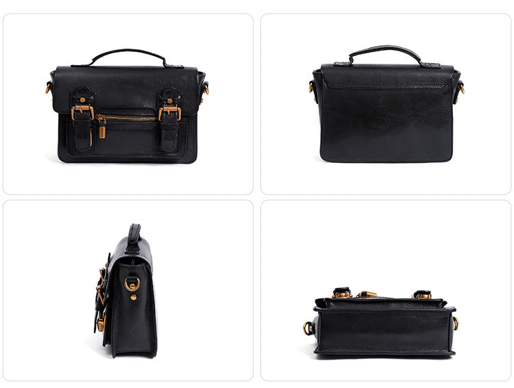 Vintage Women Leather Multi Functional Tote Bags W6514-Leather Women Bags-Black-Free Shipping Leatheretro