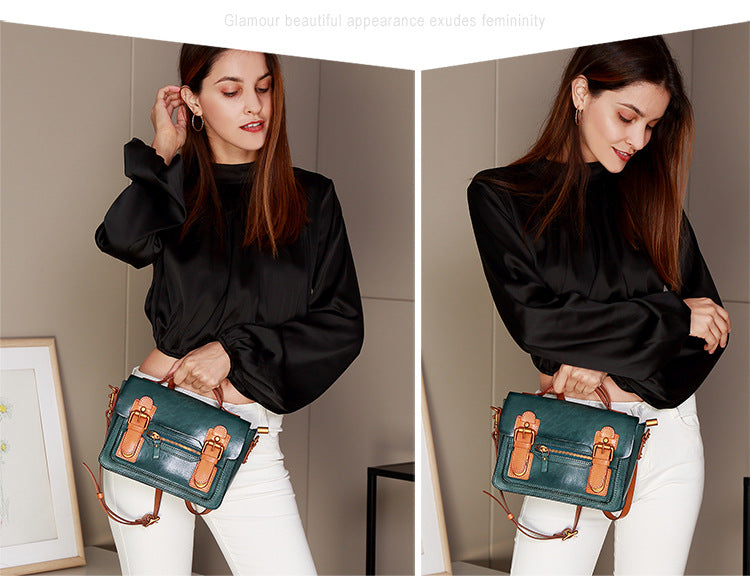 Vintage Women Leather Multi Functional Tote Bags W6514-Leather Women Bags-Black-Free Shipping Leatheretro