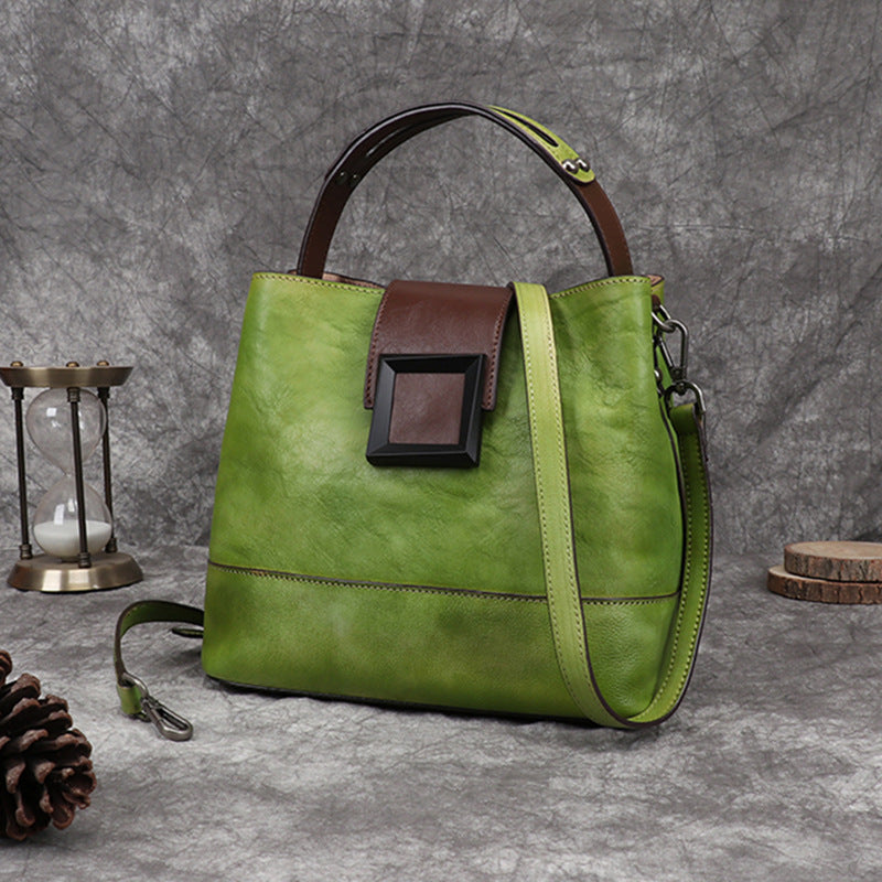 Handmade Vintage Women Leather Crossbody Bags-Leather Women Bags-Green-Free Shipping Leatheretro