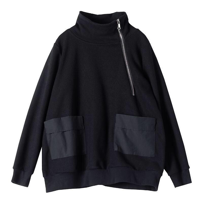 Black Plus Sizes Warm Long Sleeves Casual Hoodies-Black-L 45-55kg-Free Shipping Leatheretro