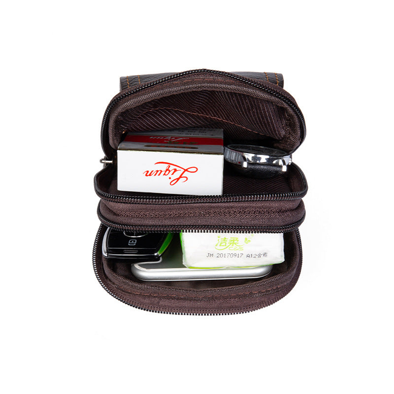 Handmade Leather Waist Bags for Cellphone&Cigarette 0039-Handbags, Wallets & Cases-Coffee-Free Shipping Leatheretro